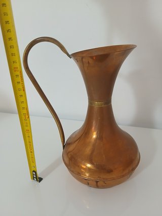 Brocca vintage rame e ottone h 25 cm