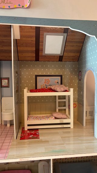 Casa de muñecas grande de madera Con muebles