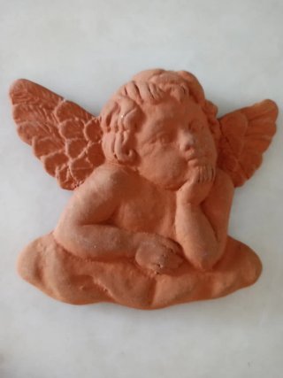 Coppia Angioletti Decorativi Terracotta