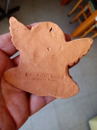 Coppia Angioletti Decorativi Terracotta