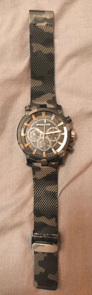Reloj Police Dorado y Verde Militar