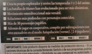 Attack on Titan 2 Nintendo Switch