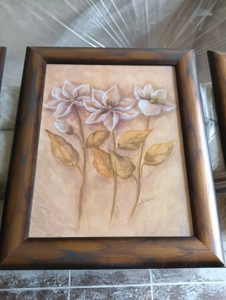 Conjunto 3 cuadros flores