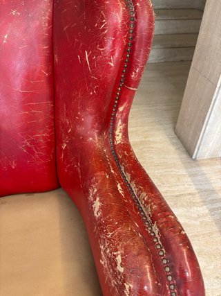 Sillón Vintage Piel Rojo