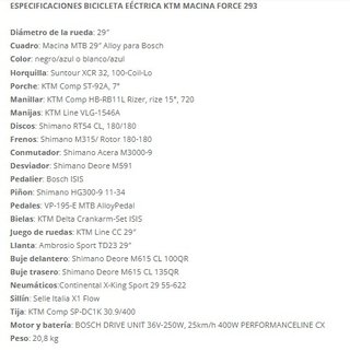 KTM EBIKE FORCE 293 Talla L