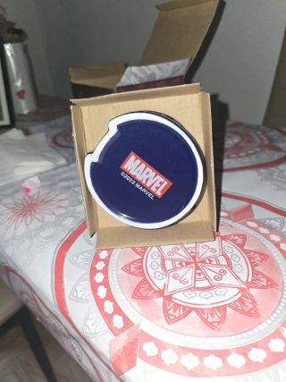 Taza cerámica azul y roja