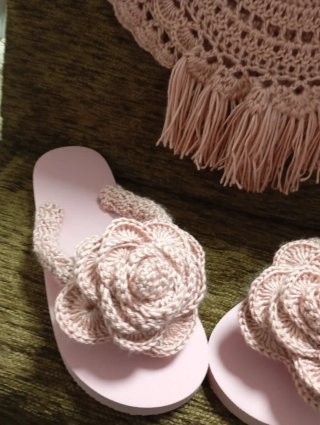 Bolso Crochet Rosa Flecos Cadena