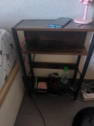 Mesita auxiliar madera y metal