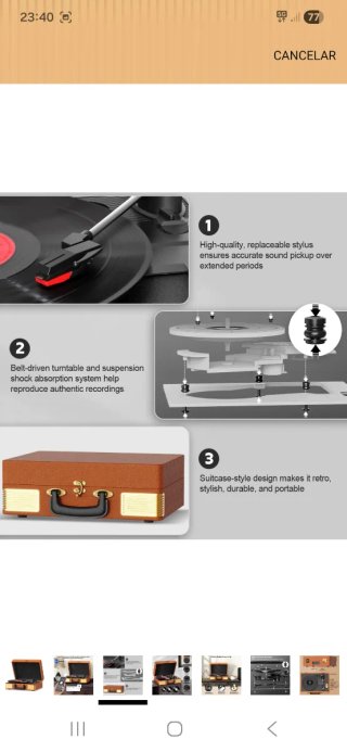 Tocadiscos Bluetooth Marrón nuevo precintad