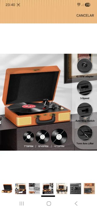 Tocadiscos Bluetooth Marrón nuevo precintad