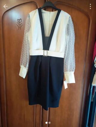 Vestido AYRO blanco y negro