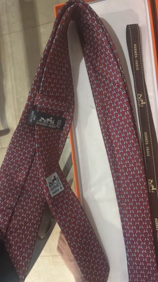 Corbata Hermes Morada y Roja