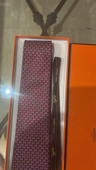 Corbata Hermes Morada y Roja