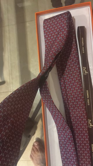 Corbata Hermes Morada y Roja