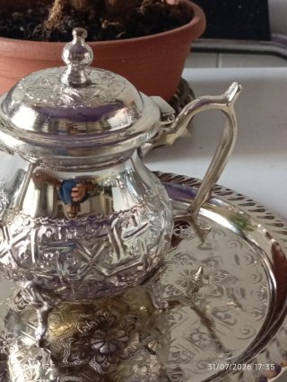 Caffettiera/Teiera in metallo argentato