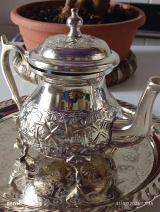 Caffettiera/Teiera in metallo argentato
