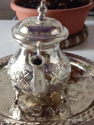 Caffettiera/Teiera in metallo argentato