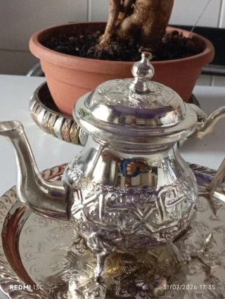 Caffettiera/Teiera in metallo argentato