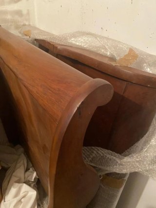 2 cabezales madera nogal antiguos