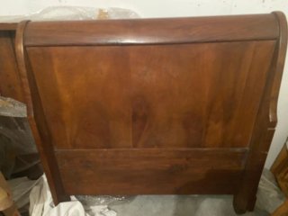 2 cabezales madera nogal antiguos