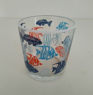 Coppia Bicchieri Vetro Decorati Stelle Marine