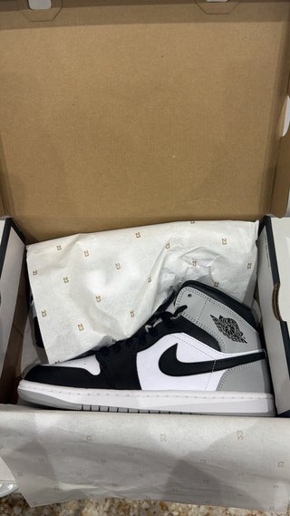 Nike Air Jordan 1 Mid Bianco/Nero/Grigio Chiaro