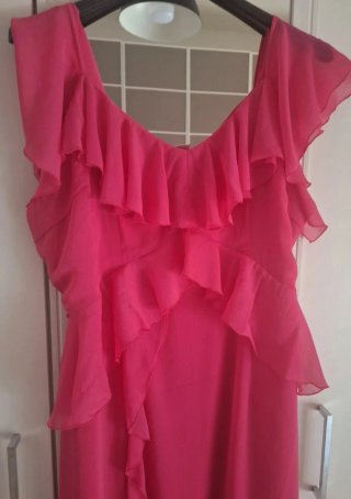 Elegante abito lungo fucsia tg. 54