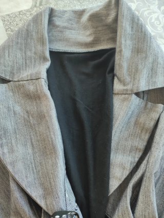 Chaqueta Jersey Gris y Negra