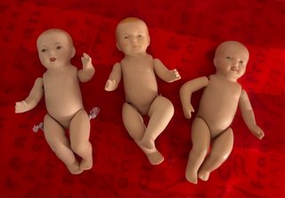 Lote 3 Bambole in Porcellana Vintage per Bambini (lotto 20-3)
