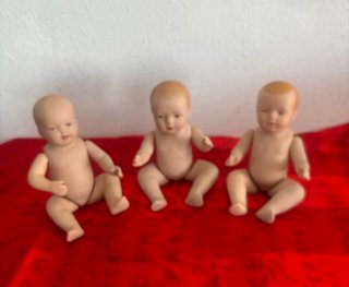Lote 3 Bambole in Porcellana Vintage per Bambini (lotto 20-3)