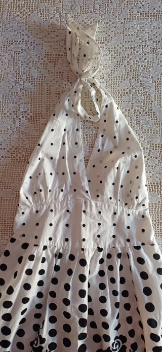 Vestitino donna fantasia pois e rose taglia S