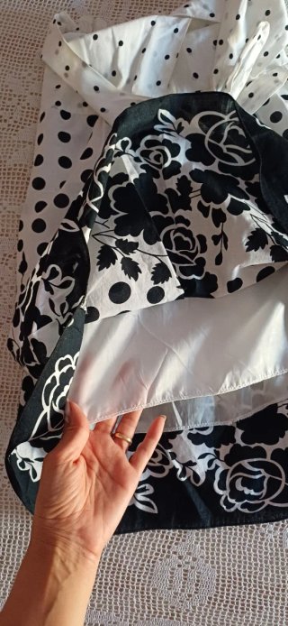 Vestitino donna fantasia pois e rose taglia S
