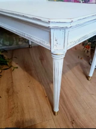 Mesa auxiliar madera blanca y gris