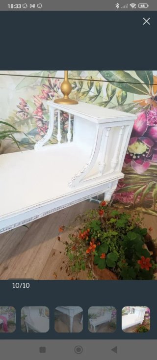 Mesa auxiliar madera blanca y gris