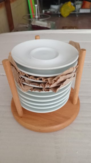 Juego de platós de café de porcelana