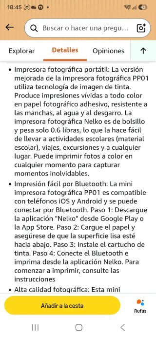 Impresora Fotográfica Mini Nelko Blanca nuevo prec