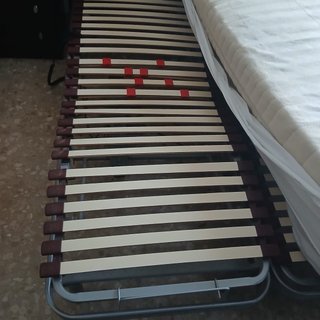 Cama articulada matrimonio beige/blanca