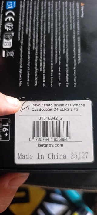 BetaFPV Pavo Femto HD DJI O4 FPV 2.4GHz ELRS SBUS