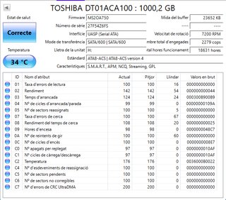 Disco Duro Toshiba 1TB SATA DT01ACA100 3,5"