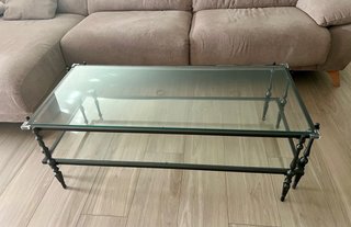 Mesa baja forja y cristal
