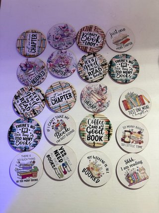 20 Posavasos Madera Temática Libros