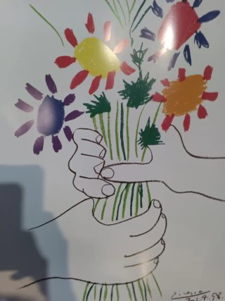 Cuadro Picasso Flores Manos 1958