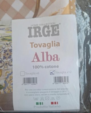 Tovaglia IRGE Alba Cotone 12 Posti