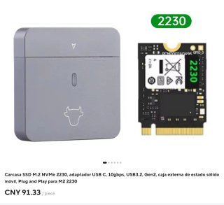 Carcasa SSD M.2 NVMe 2230 USB-C 10Gbps