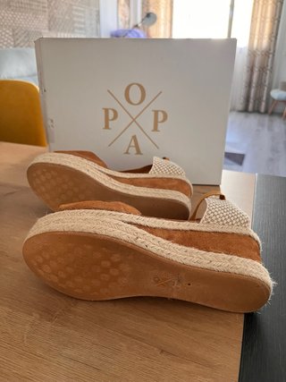Sandalias Popa cuña esparto cordones