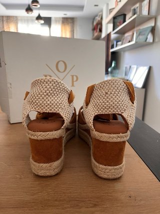 Sandalias Popa cuña esparto cordones
