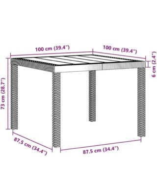Mesa de terraza blanca de plástico