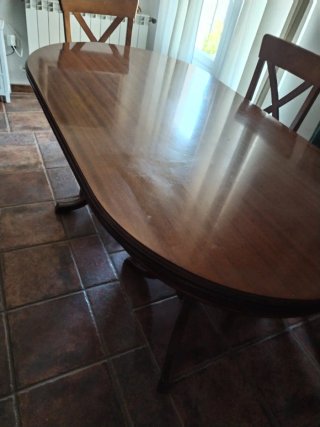 Mesa de comedor de madera extensible