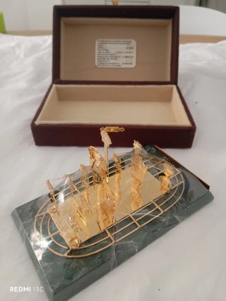 Réplica Balsa  Museo del Oro Bogotá bañada oro 24k