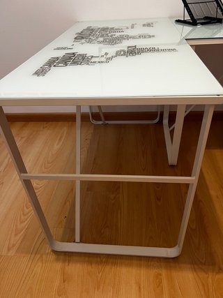 Escritorio vidaXL Cristal Templado Mapa Mundo